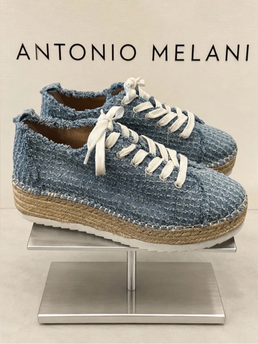 ANTONIO MELANI TaylorTwo Lace-Up Espadrille Platform Sneakers. Women’s size 7.
